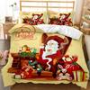 Luxury New 3D Print Red Merry Christmas Duvet Cover Set Santa Claus Snowman Bedding Set Full King Size Christmas