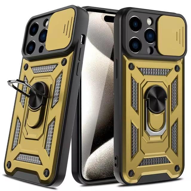 Slide Camera Magnetic Case For iPhone 16 15 Pro Max 13 12 Mini Coque For iPhone 14 11 Pro Mas 15 16 Plus Ring Holder Phone Cover