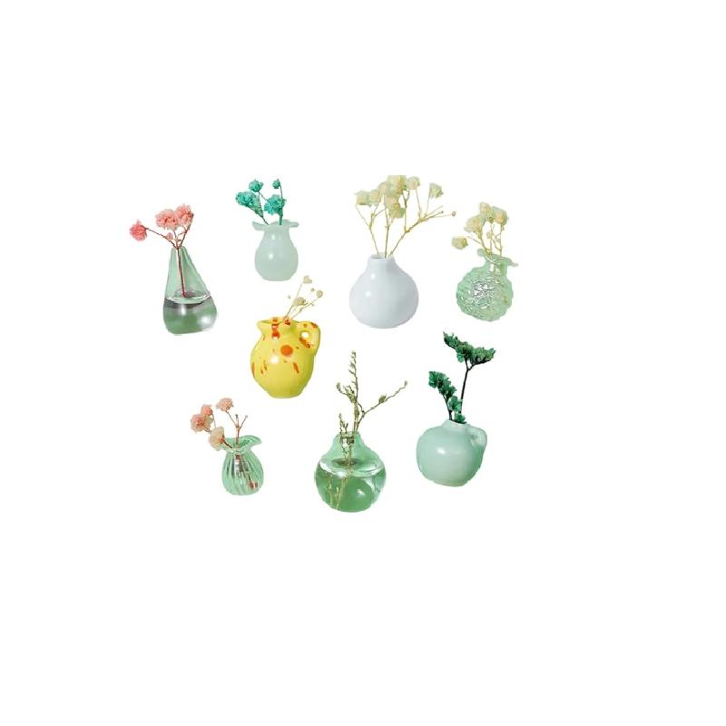 14-5pcs Porcelain Refrigerator Magnets Mini Vase Super Powerful Fridge Message 3D Flower Pot Fridge Magnet for Home Decoration