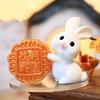 Cute Rabbit Mooncake Figurines Exquisite Micro Landscape Decoration  Mid-autumn Festival