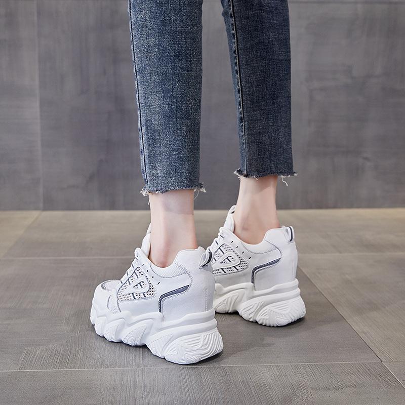 Inner heightening dad shoes summer new breathable ins trendy shoes platform running sneakers casual
