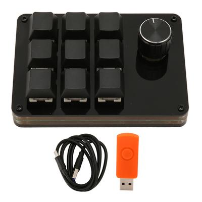 Mini 9 Key Keypad with Knob Macro Mechanical Keyboard Hot Swappable Blue Switch Keyboard Key Line