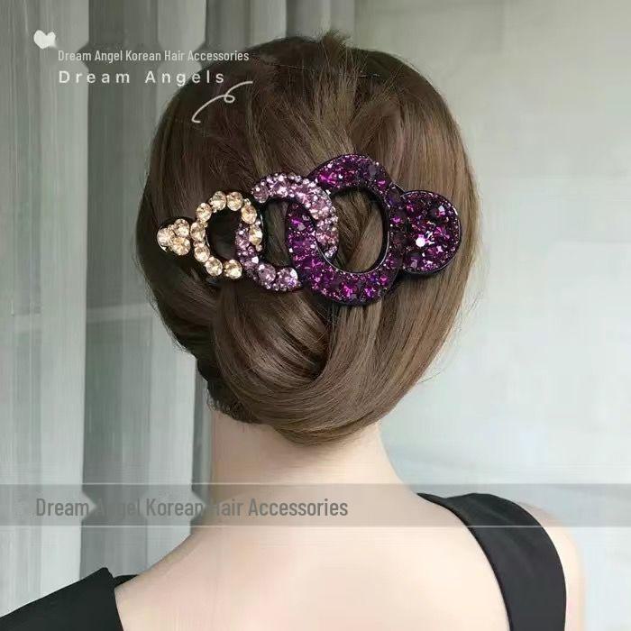 

Корейская очень большая модная заколка для волос «утконос» со стразами для мам 12.5cm Length