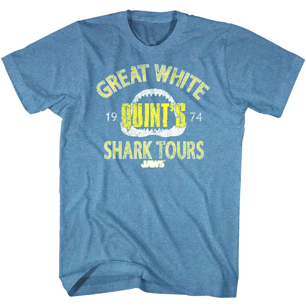 Jaws Quint s Great White Shark Tours 1974 Men s T Shirt 4XL