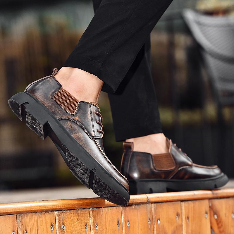 Pánská obuv Oxford z pravé kůže Ručně vyráběná obuv pro volný čas Nové vysoce kvalitní vintage ploché boty na svatební šaty Pánská formální obuv