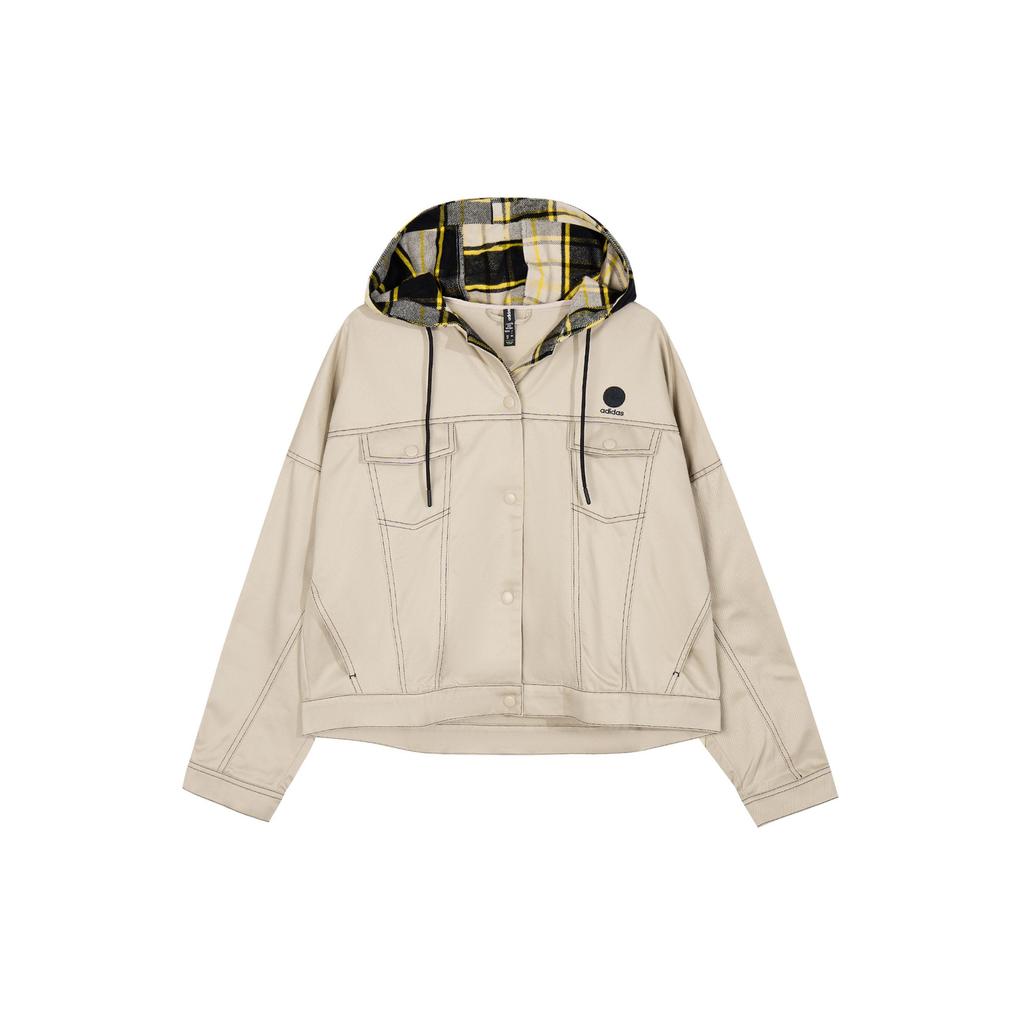 Adidas Neo Short Hooded Long Sleeve Zip Jacket Women Outerwear Khaki IA6892
