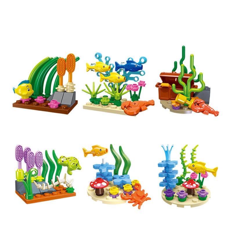 Ocean Animal Moc Building Blocks fish sea animals Puzzle Assembly Moc Bricks Sets Table Decoration Toys for Children boys Gifts