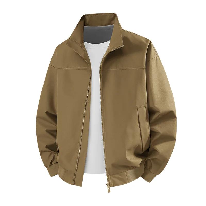 Men's Spring Autumn Vintage Jackets Stand Collar Loose Windproof Outerwear Coats Men Moto Biker Jacket
