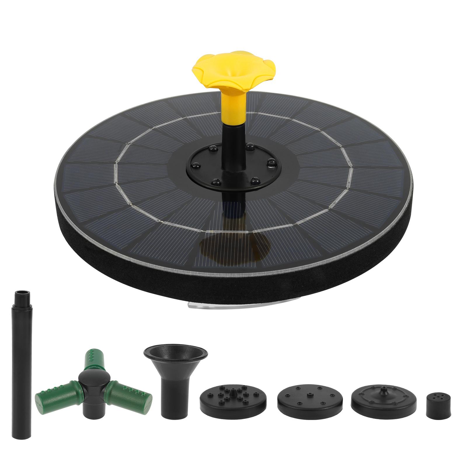 

4W Solar Fountain Pump Solar Bird Bath Fountain Pump with Color LED Lights Floating Fountains Suitable for Garden Ponds Pools чорний