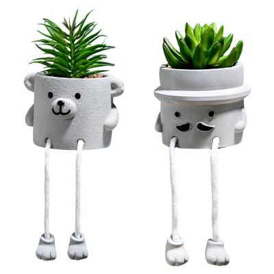 Charmoon Mini Palm-Sized Faux Green Houseplant, Cute, Realistic, and Unique (Bear & Whiskers)