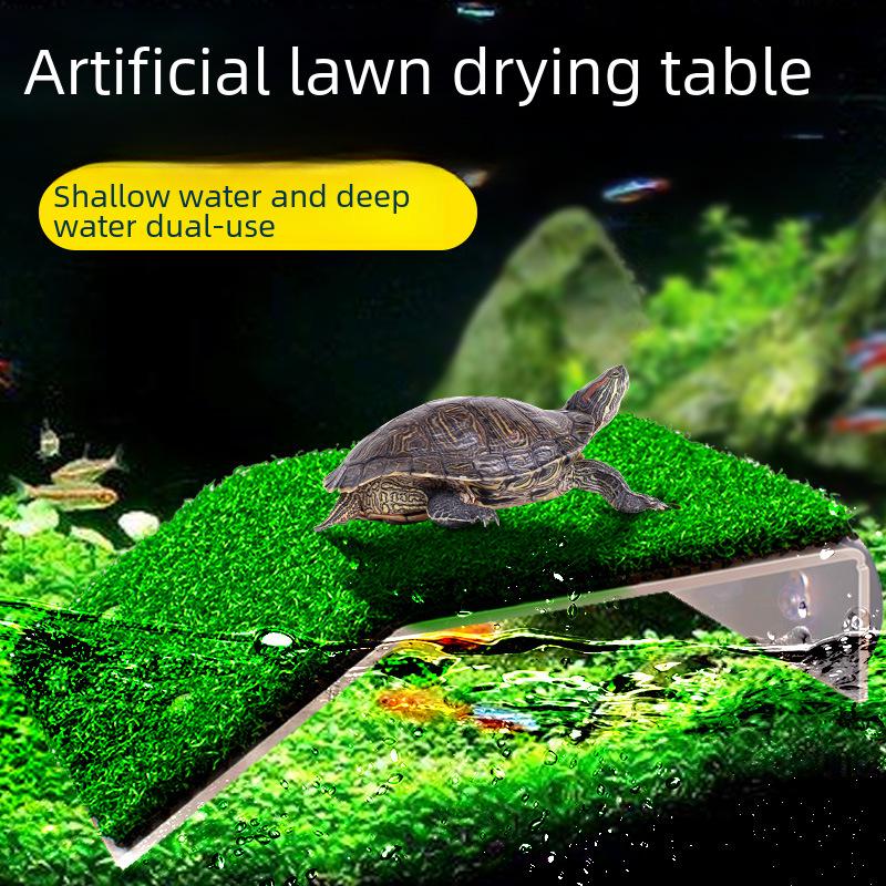 Brazilian Tortoise Climbing and Sunbathing Platform with Turf Ladder for Large Breeding Box