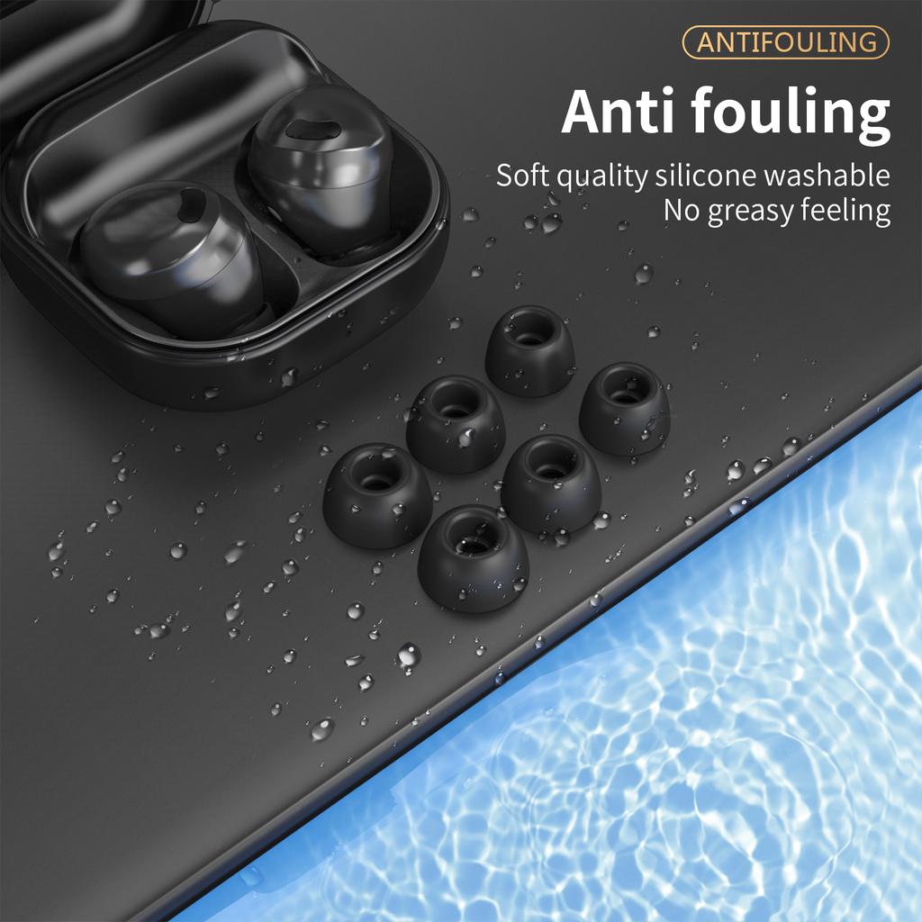AHASTYLE PT168-B2 3 Paar Für Samsung Galaxy Buds2 Pro Silikon Ohrstöpsel Ersatz-Kopfhörerkappen, Größe: S + M + L