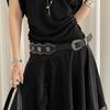 Vintage Damen Gürtel Niet Kleid Jeans Gürtel Vielseitiger Leder Taillengürtel Streetwear
