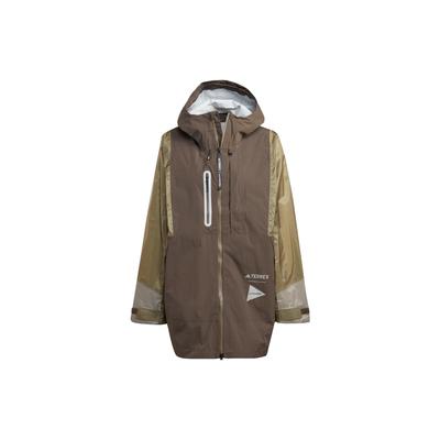 Terrex X And Wander Collaboration SS23 Color Block Outdoor Waterproof Hooded Jacket Women Jackets Dark-Olive-Green HR7145