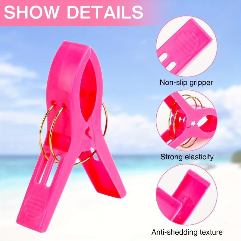 4Pcs Bright & Sturdy 4-Pack Beach Towel Clips: Secure Towels Firmly, Multi-Use & Wind-Resistant – Solves Blown-Away Problems!