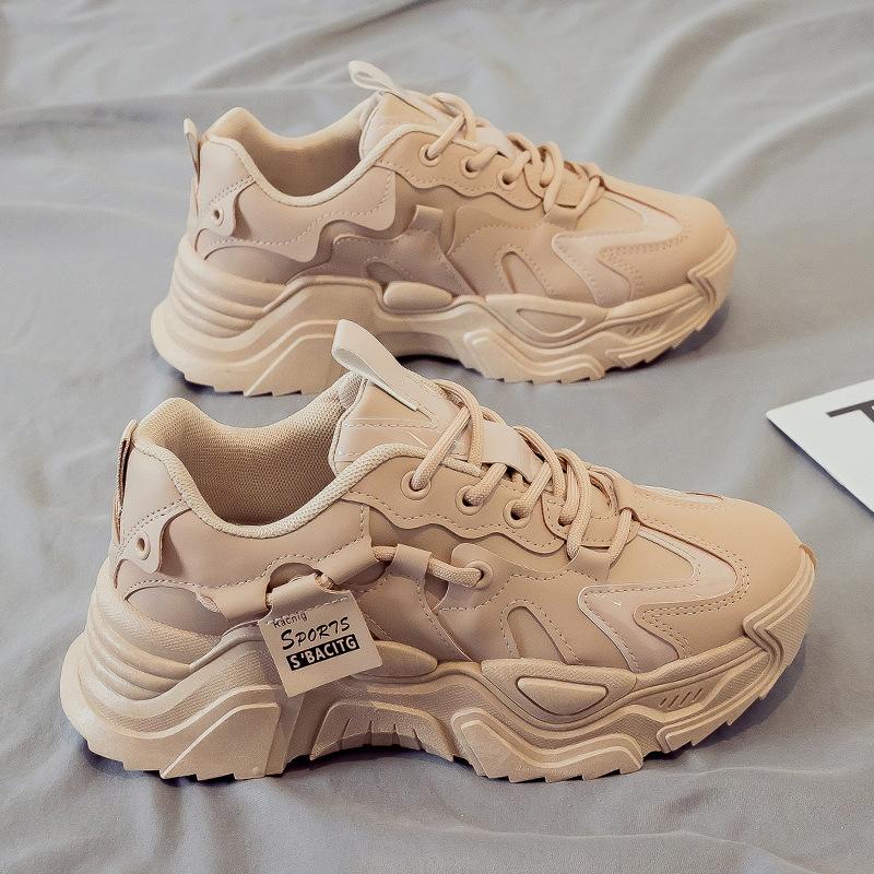 

New versatile women s thick-soled heightening sports little white shoes student 41 хаки