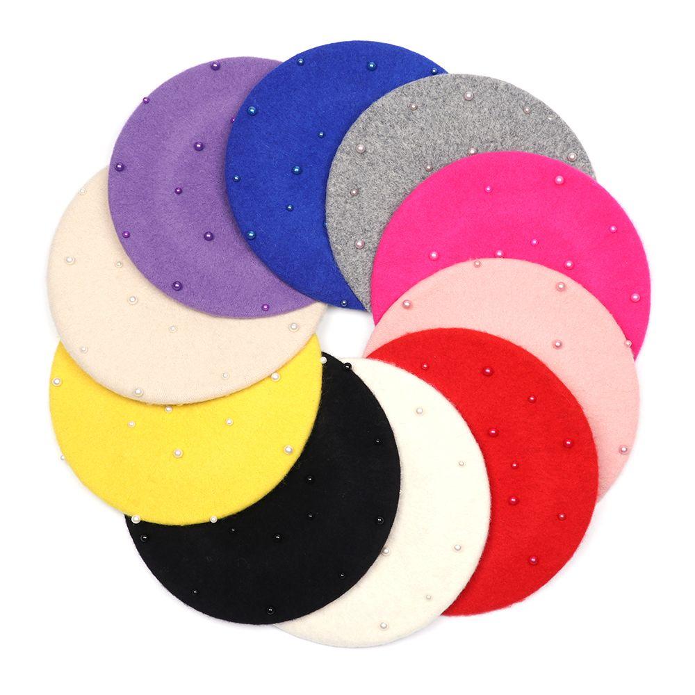 Kids Accessories Pearly Warm Children Caps Beret Hat Girls Hats Headgear