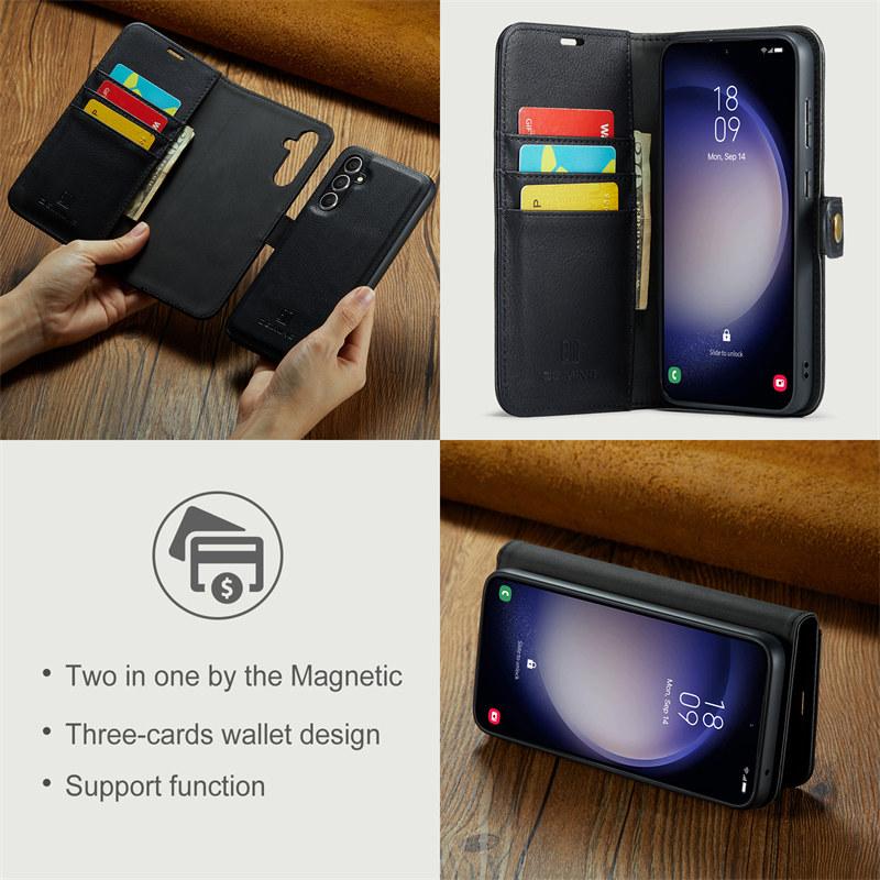 Flip Leather Case for Samsung Galaxy A17 A56 A36 A16 A55 A35 A15 A54 A34 A24 A14 A53 A33 A13 A52 A72 A51 A71 Detachable Magnetc Wallet Card Back Cover