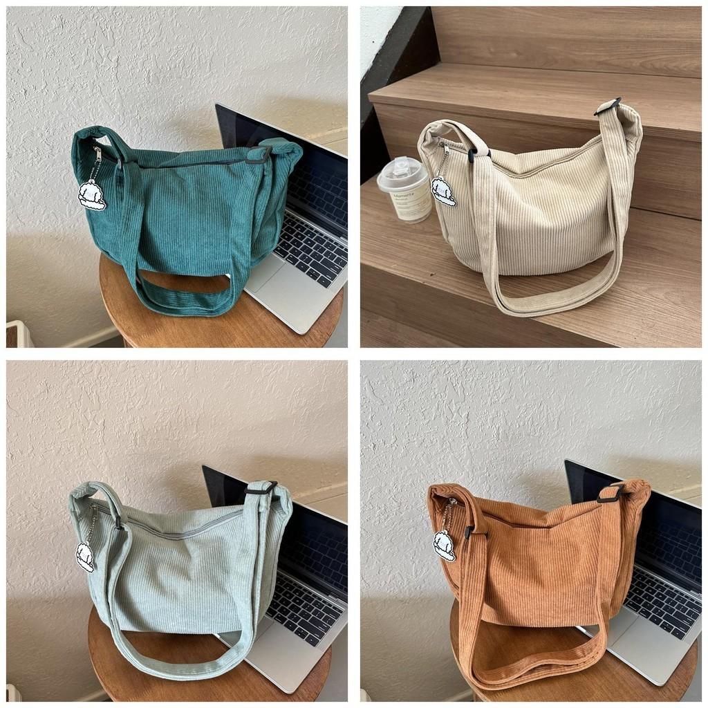 Japanese-style Literary Corduroy Shoulder Bag Perfect For Everyday Use