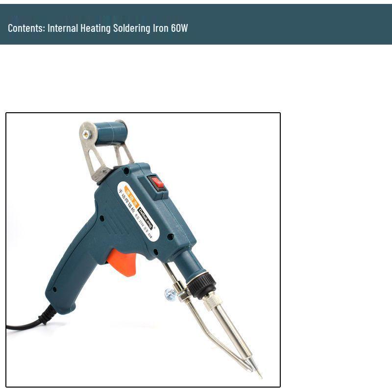 Electric Soldering Iron 60W: Internal/External Heating, Single-Handed, Semi-Automatic Solder Dispenser.