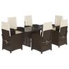 VidaXL Garden Dining Set with Cushions 7 Pcs, Table and Chairs with Adjustable Backrest, Outdoor Patio Furniture 3212254