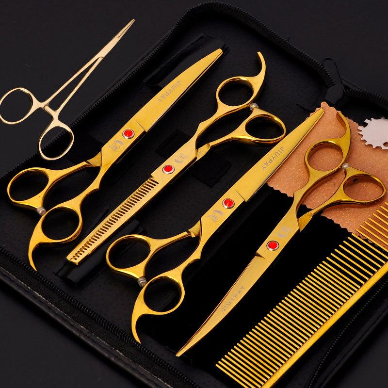 Pet Grooming Curved Scissors Set, Large 7.0 Inch, Colorful Beauty Scissors