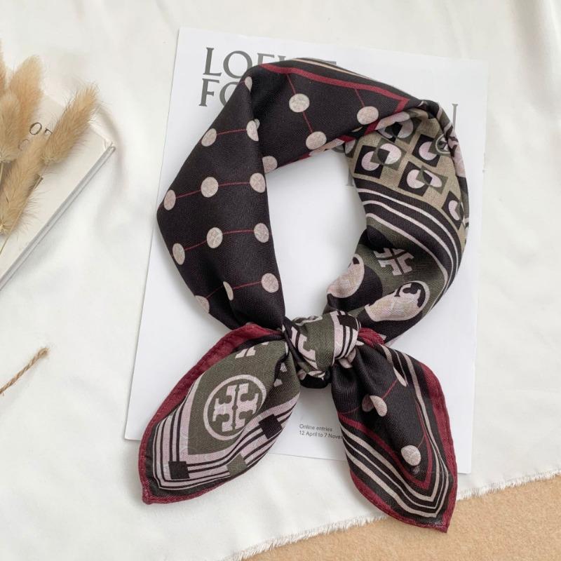 Square scarf new neck scarf scarf small shawl travel bag headscarf versatile cashew flower silk scarf