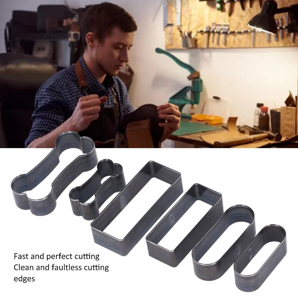 Rektangulär Läder Skärform Set Benform Stansform Set Handgjord DIY Läderhantverk