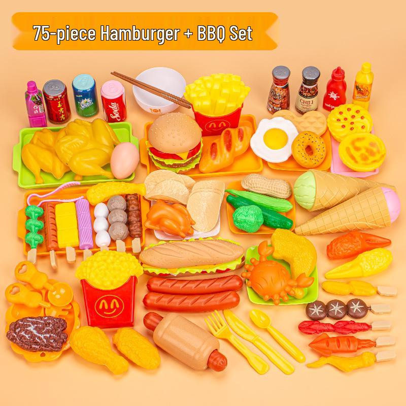 Kids' Pretend Play BBQ Set: Grilled Meat & Skewers Kitchen Toy