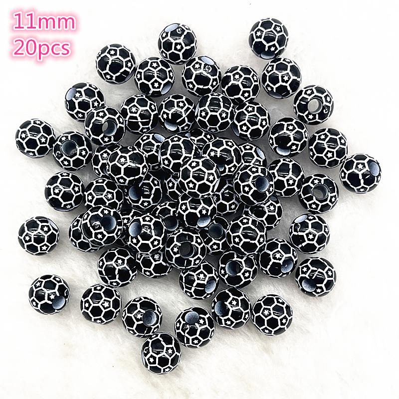 10-20Pcs Sport Rugby Tennis Basketball Football Volleyball Beads Spacer Acrylic Beads For Jewelry Making DIY Bracelet Necklace