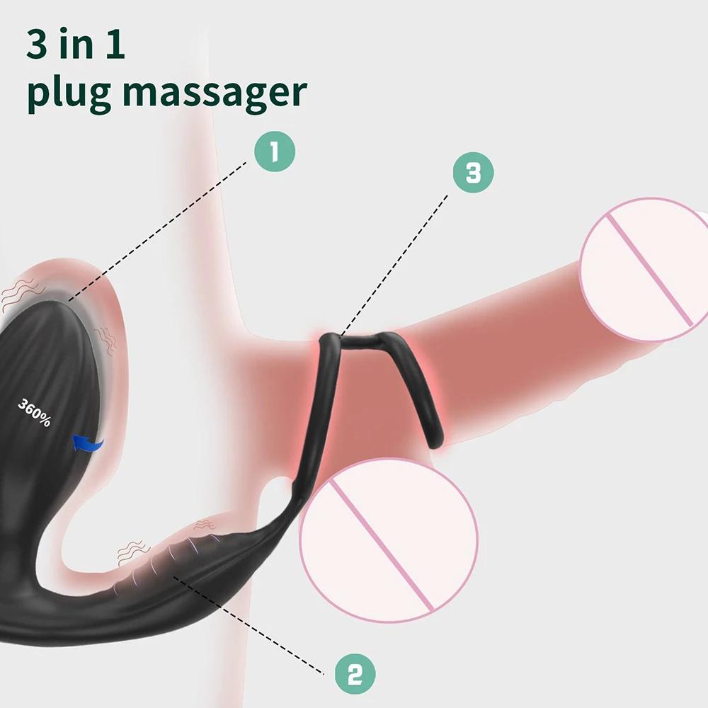 Thrusting Prostate Massager for Men Vibrating Telescopic Butt Plug for Gay Male Anal Vibrator Anal Plug Sex Toy for Men