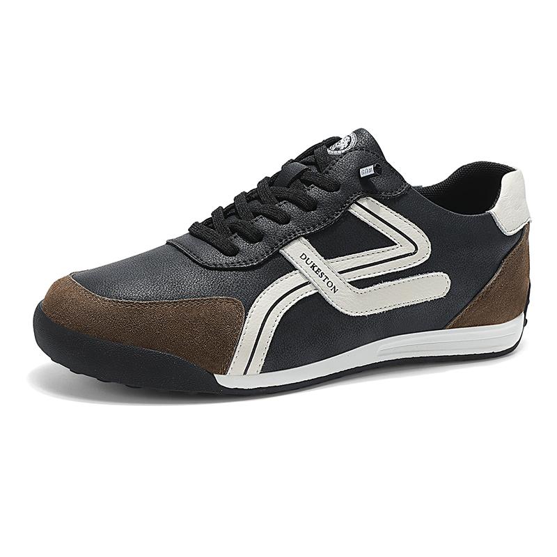

Fashion Fashion Leather Sneakers Men Casual Walking Trainers Breathable Comfortable Sports Shoes Lace-up Male Treking Footwear Trainers 44 чёрный