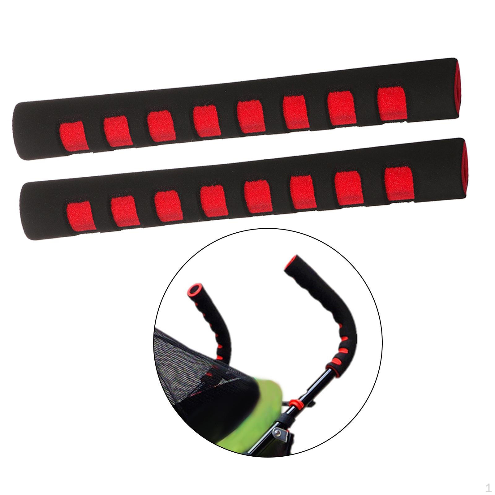 

Grips Covers Durable Handlebar Removable for Pushchair Black Red