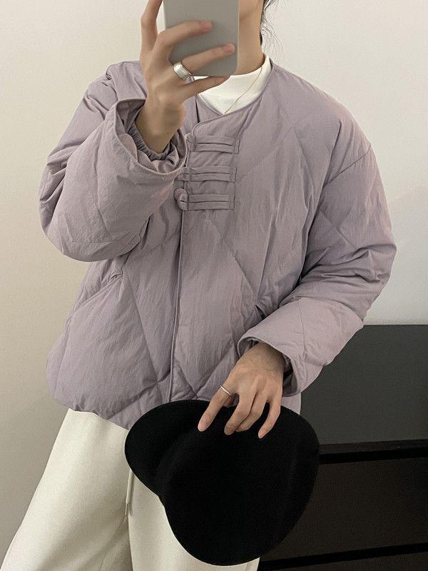 Petite Women's Lightweight Collarless Winter Down Jacket with Diamond Pattern