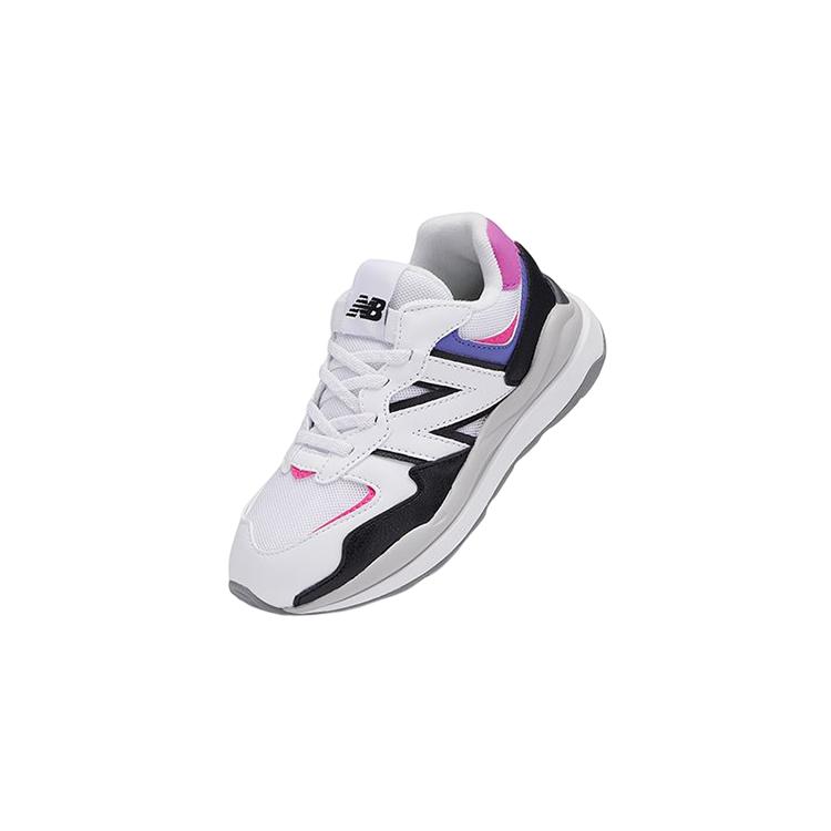 New Balance NB 574 Anti Slip Wear Resistant Low Top Kids Lifestyle Shoes White Black Purple Children Aged 3 7 Years Old