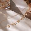 Necklace Retro Style Multi-layer Gold Necklace Women's Fashion Butterfly Round  Pendant Necklace Jewelry