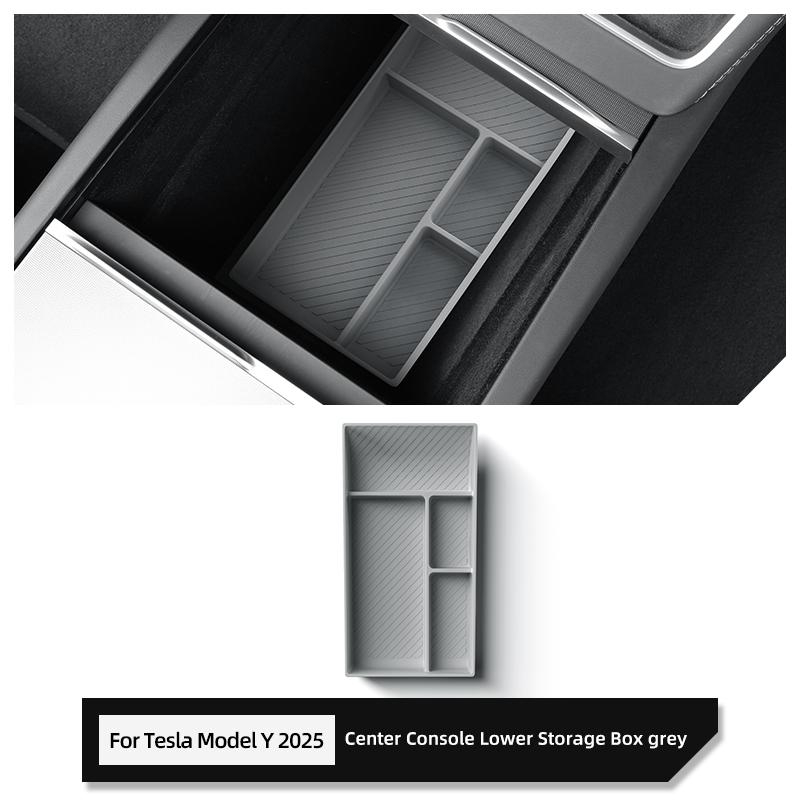 

for Tesla Model Y Juniper/Launch 2026 Center Console Lower Layer Storage Box Organizer Tidying Interior Accessories Storage Tray