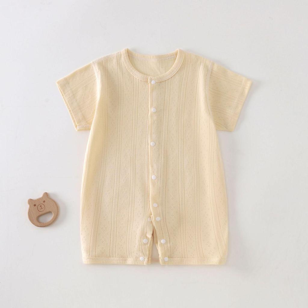 Newborn Summer Breathable Short Sleeve Bodysuit Pajamas for Boys & Girls