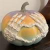 Dopamine Halloween Pink Skull Hand Pumpkin Carving Statue Gothic Style Decorative Resin Craft Desktop Accessory Decor Dapamine