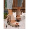 Summer New Wedge Sandals Women's 2025 Plus Size Muffin Fringe Thick-soled Fish Mouth Roman Sandals