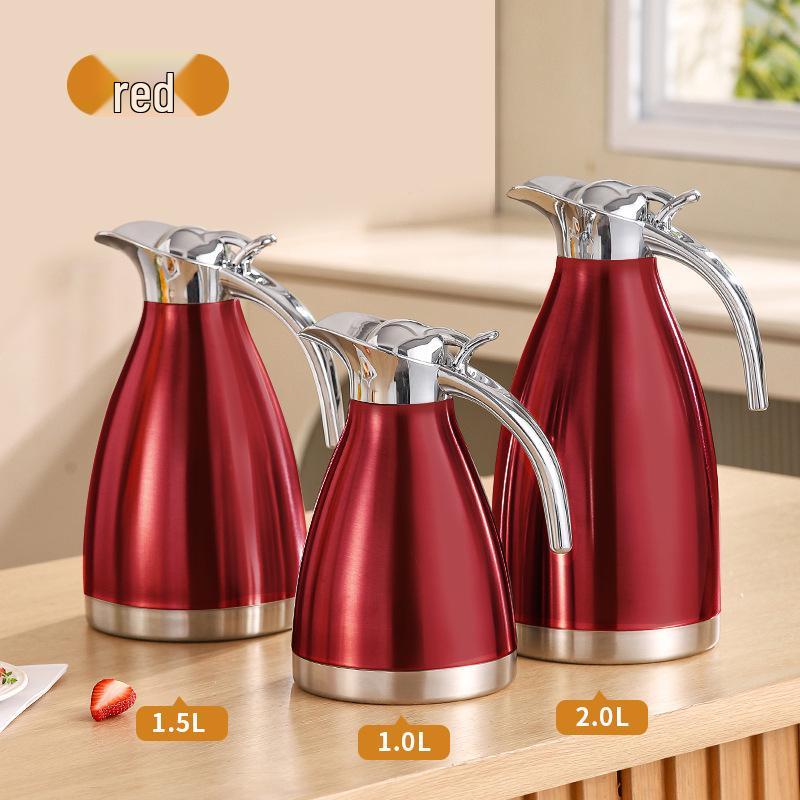 European Style 304 Stainless Steel Vacuum Insulated Flask, Large Capacity Hot Water Bottle, Double Layer Coffee Pot