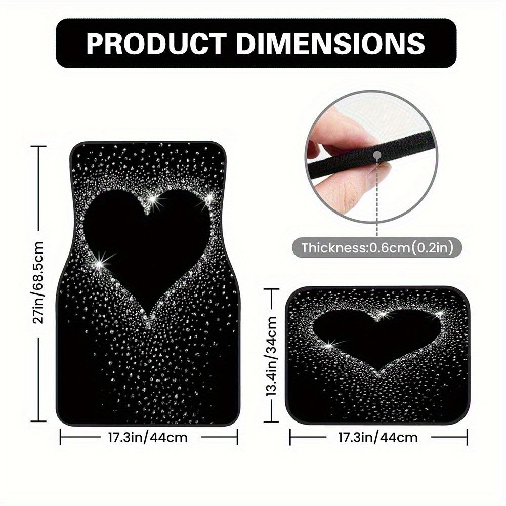 Набор из 4 автомобильных ковриков с узором в виде сверкающего бриллиантового сердца. Подходит для кроссоверов или минивэнов 4pcs