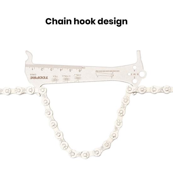 3-in-1 Chain Measurer Ruler Bicycle Chain Wear Indicator Tool High Strength Rustproof Corrosion-Resistant Screw Measurement Bike Gauge Tool