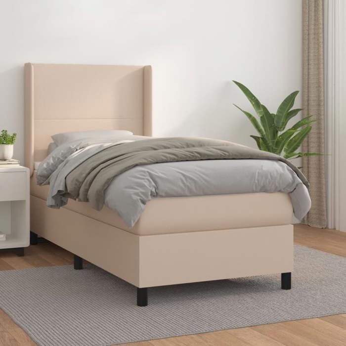 3132362 vidaXL Divan Bed with Mattress Cappuccino 90x200 Cm
