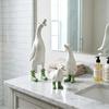 3-Piece Duck Family Statue Set, Hand-Painted Resin Ducks with Polka Dot Rain Boots, Whimsical Garden & Home Decor, Funny Animal Sculptures for Patio, 