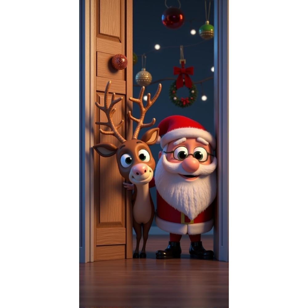 Cartoon Santa Claus Door Cover Christmas Outdoor Decoration Home Door Lining 2024 Xmas Ornament 2025 New Year Party Home Banner