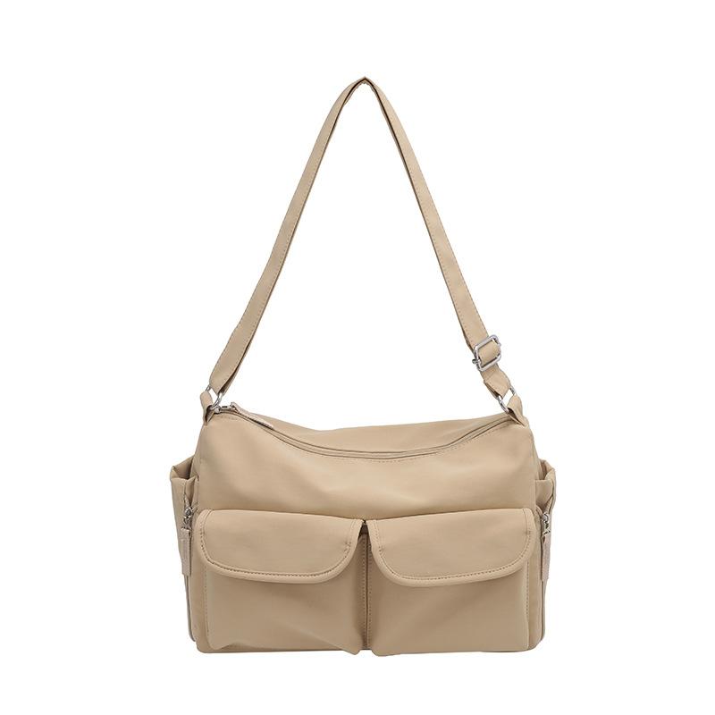 2025 Japan and South Korea new double pocket nylon small fresh casual messenger bag versatile niche bag underarm shoulder bag