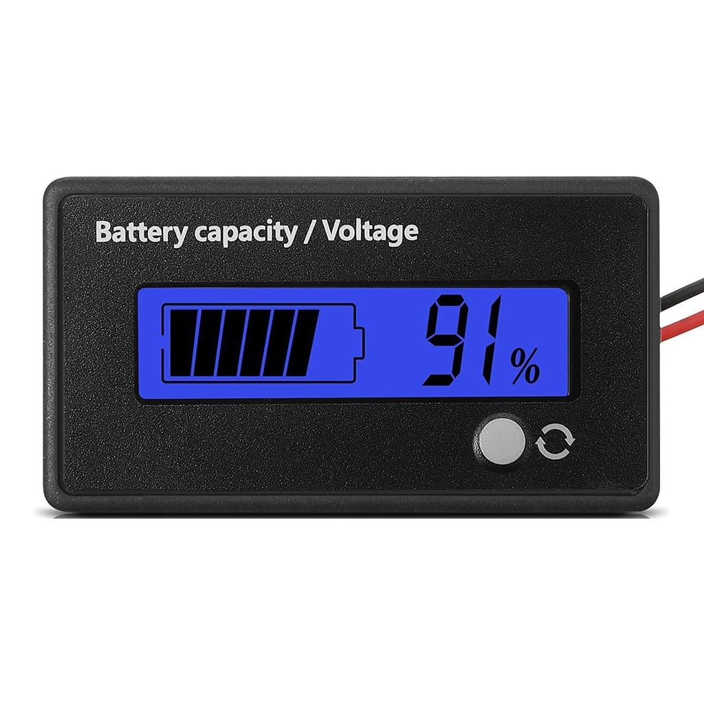 DC 12V 24V 36V 48V 72V Battery Capacity Voltage Meter with Alarm, Battery Capacity Gauge Indicator, Battery Indicator Monitors