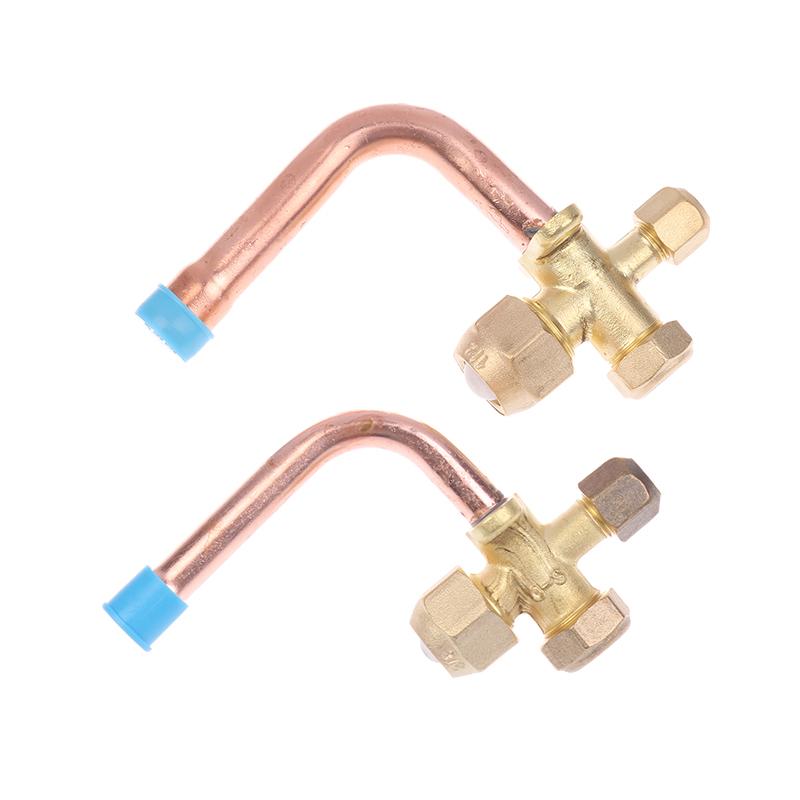 Rett Albue 90 Grader Kobling 1/4" 3/8" 1/2" Yd Kobberrør 3 Veier Vinkel Stoppventil Kobling Klimaanlegg