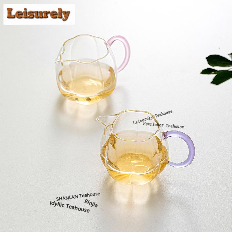 300ml Gua Ling Glass Tea Pitcher Pour Tea Cha Hai Dispenser Justice Cup Flower Tea Fair Mug Tea Services Collection Accessories